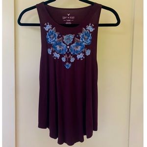 Embroidered Flower Tank - American Eagle